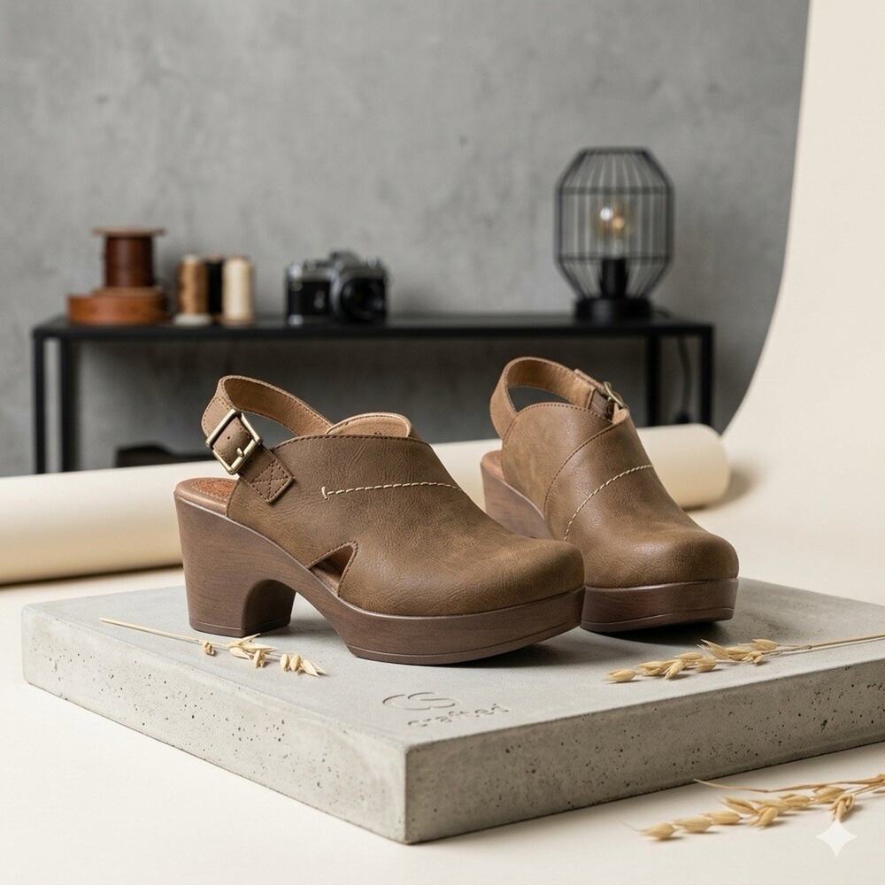 Børn Cecila Platform Slingback Clogs Brown Size 10